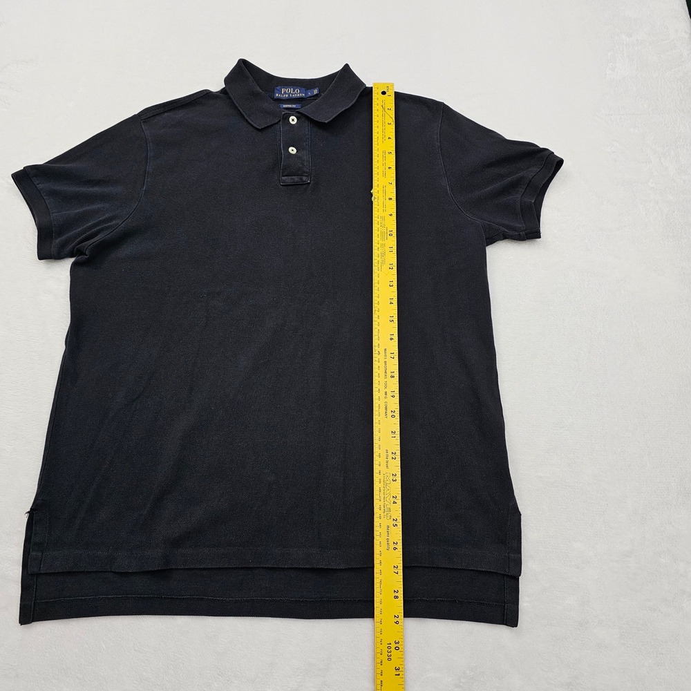Polo Ralph Lauren Polo Mens L Black Green Pony Custom Fit Cotton Preppy Ivy - Picture 7 of 11